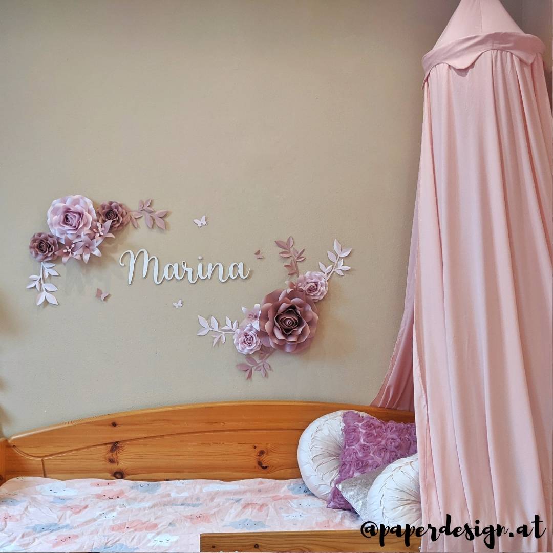 Paperdesign Rosenwand Papierblumen Set Kinderzimmer Mädchenzimmer Papierrosen Paperflowers Girslroom Paperdesign Rosenwand Papierblumen Set Kinderzimmer Mädchenzimmer Papierrosen Paperflowers Girslroom