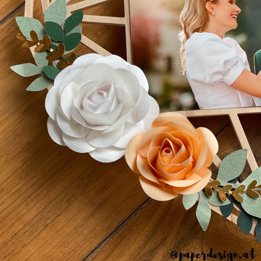 Hochzeitsgeschenk diamantherz geometrisch paperdesign wedding paperdesign papierblumen papierrosen f