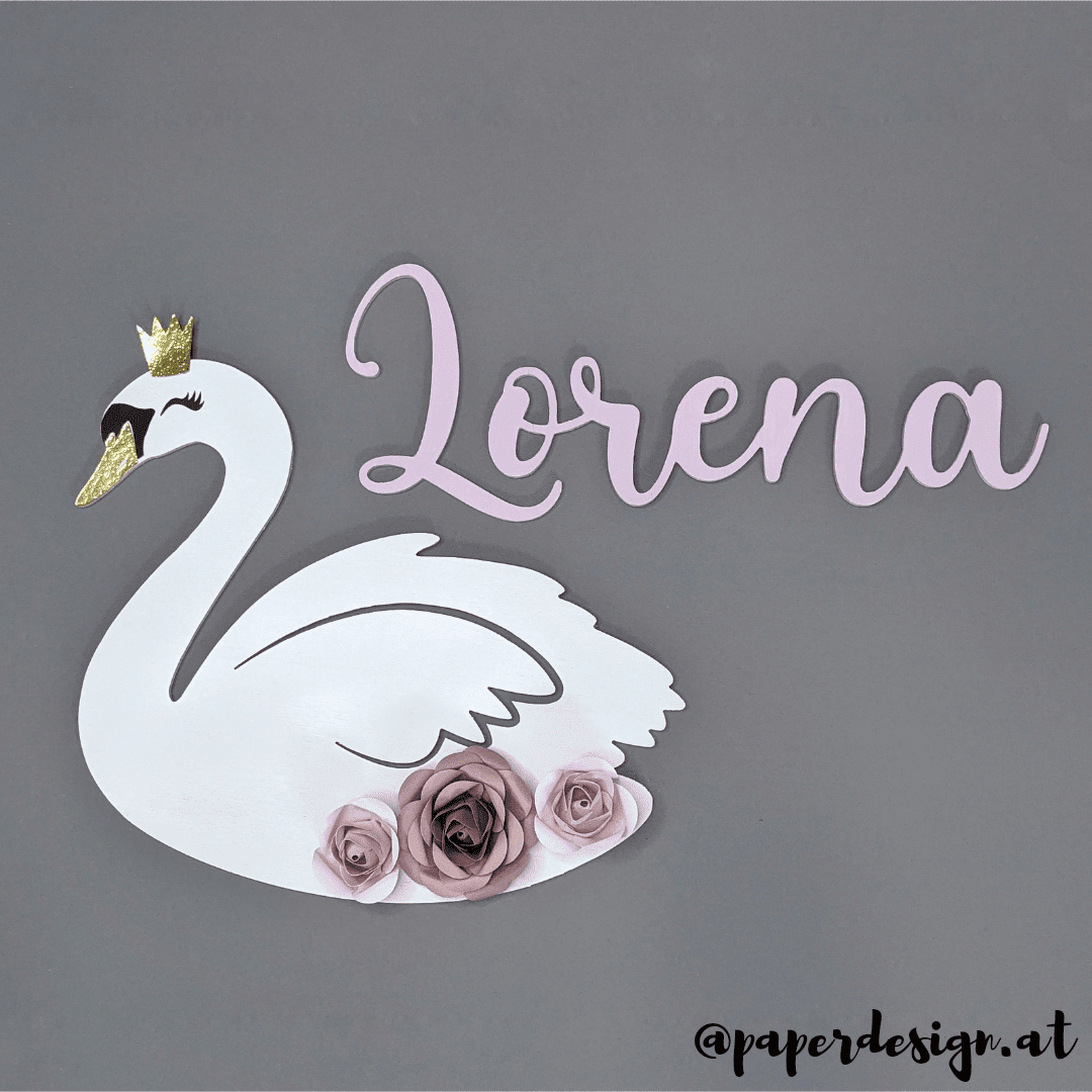 White swan schwan mädchenzimmer kinderzimmergestaltung kinderzimmer papierrosen paper roses schwandekoration White swan schwan mädchenzimmer kinderzimmergestaltung kinderzimmer papierrosen paper roses schwandekoration