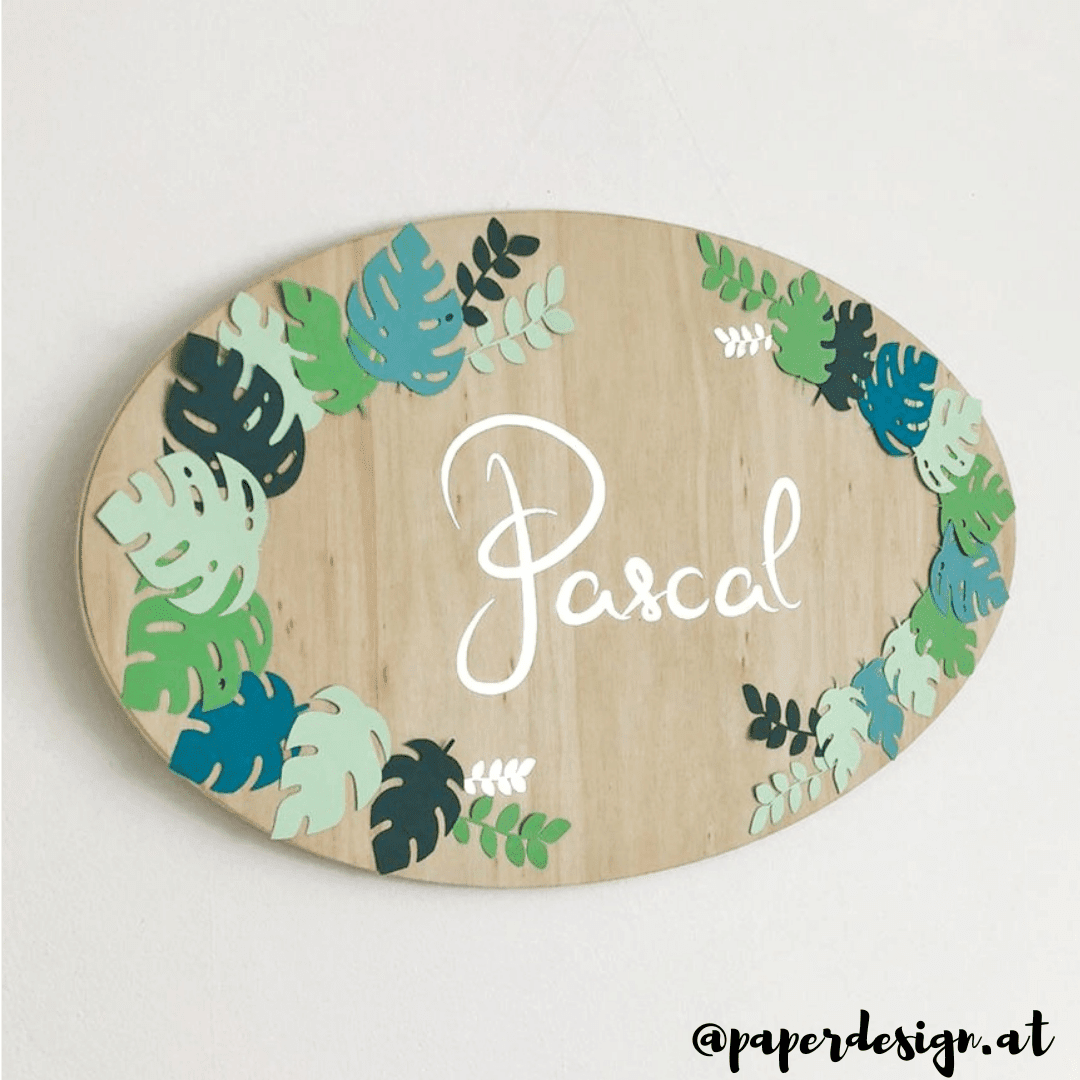 holzschild junge pascal jungle kinderzimmer wandgestaltung türschild oval schild personalisiert Holzschild junge, Türschilder Kinderzimmer