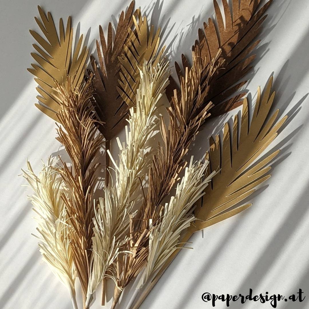 Pampas aus Papier handgemacht Boho Blätter Paperdesign Pampas aus Papier handgemacht Boho Blätter Paperdesign