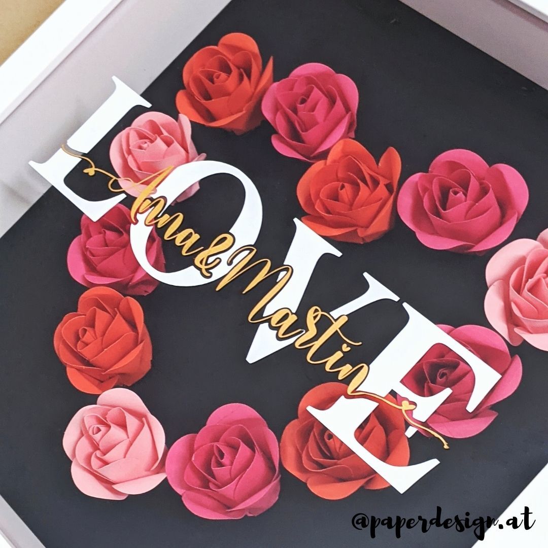 2Valentinstagsgeschenk personalisiert LOVE paperdesign handgemacht rosarot ich liebe dich liebe valentin valentine's day Valentinstagsgeschenk personalisiert LOVE paperdesign handgemacht