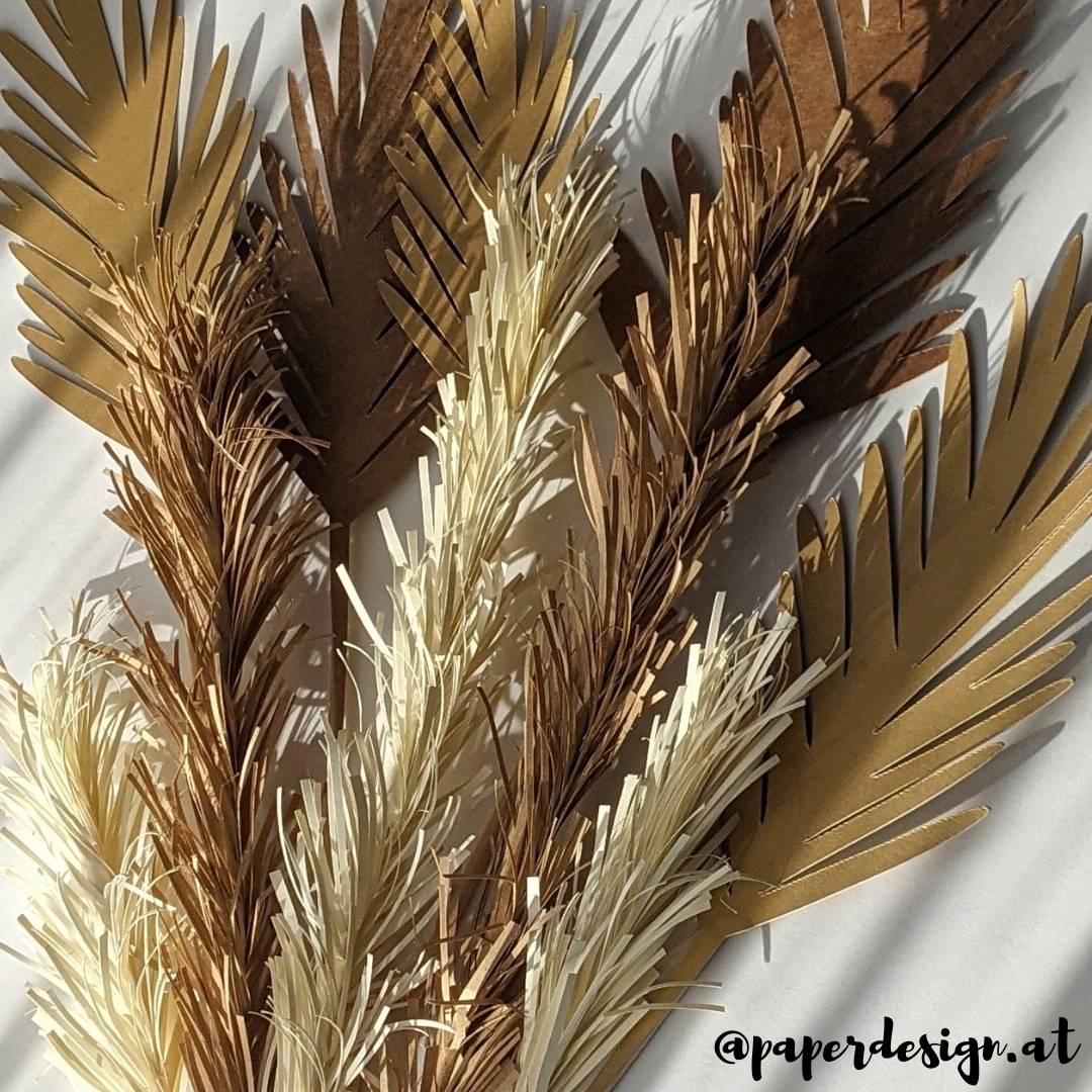 Pampas aus Papier handgemacht Boho Blätter Paperdesign Pampas aus Papier handgemacht Boho Blätter Paperdesign